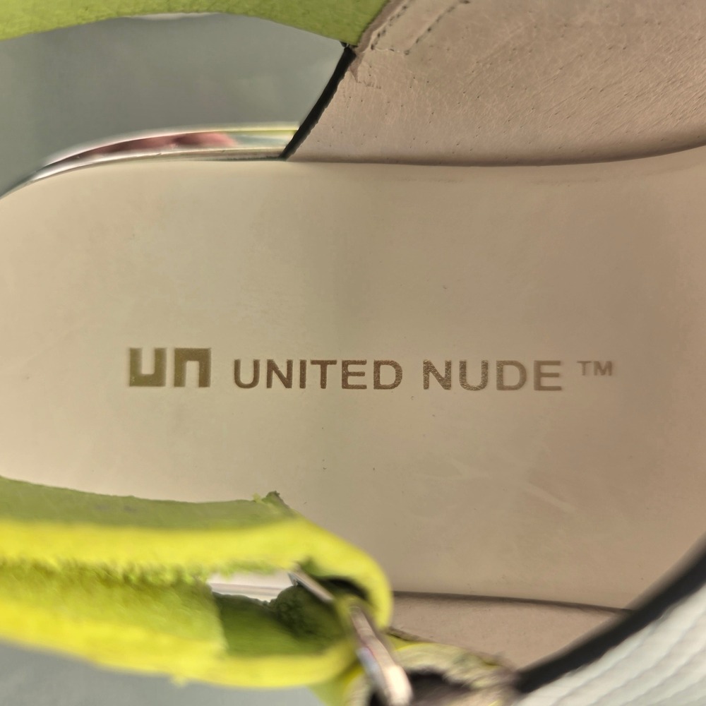 United Nude Rico Sandal Silver Neon Lime Green Platform Slingback Womens 37 - Picture 10 of 11